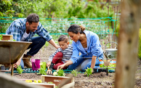 LivingWell Chiropractic Image of young family gardening