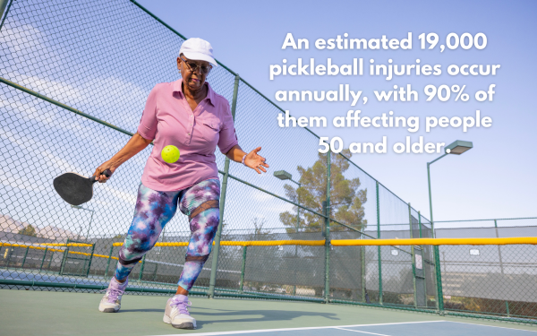 Older Female Playing Pickleball